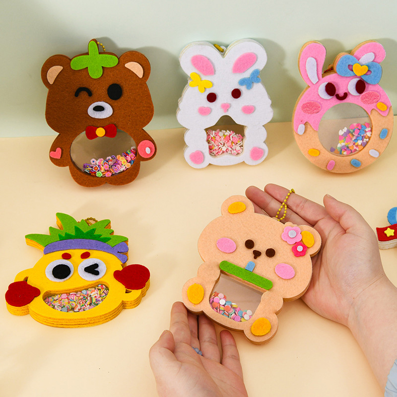 Art Craft Kits For Kids - Cartoon Non Woven Shake Pendant DIY