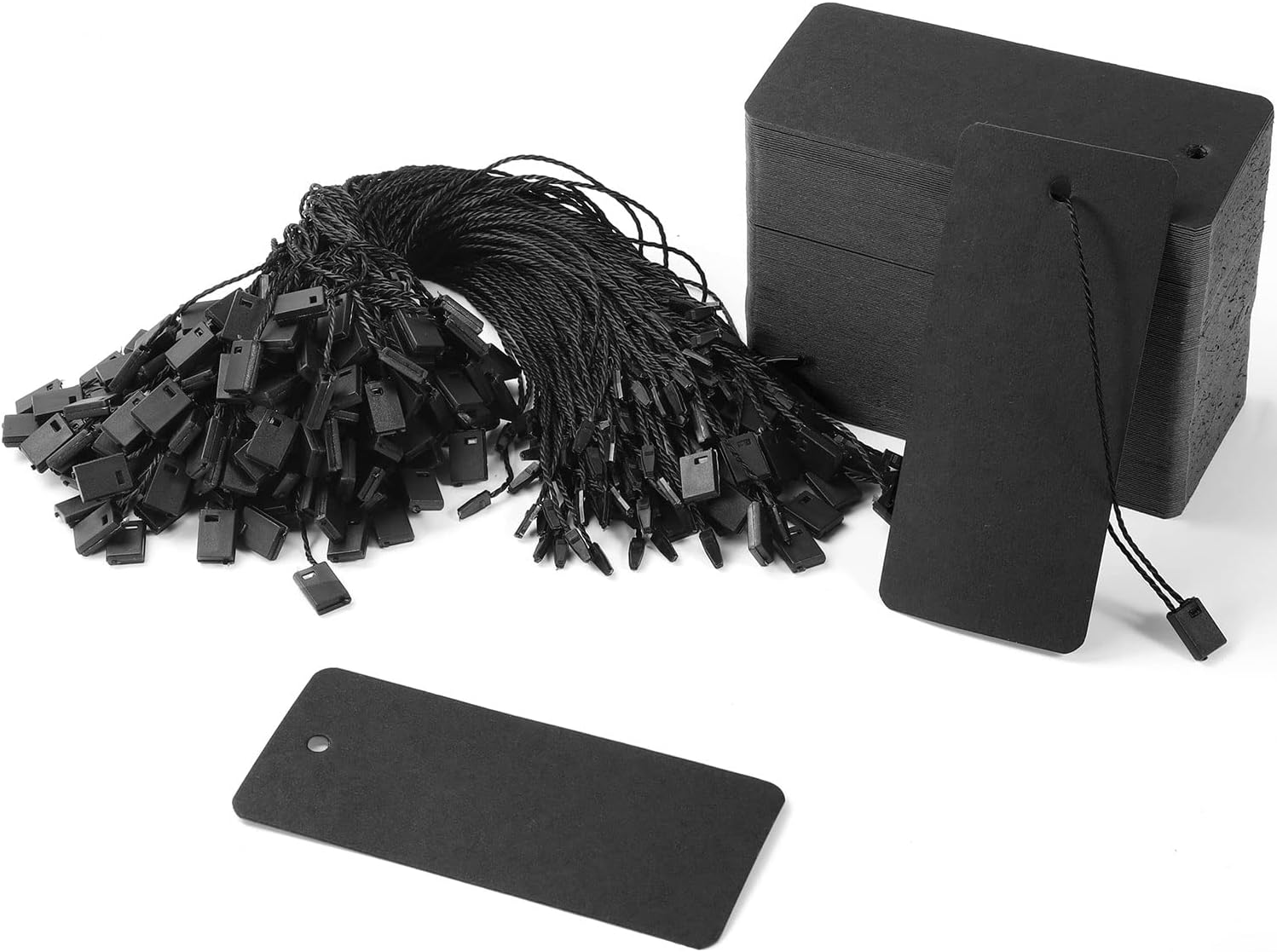 Art Craft Paper - 200 Black Paper Clothing Tags with