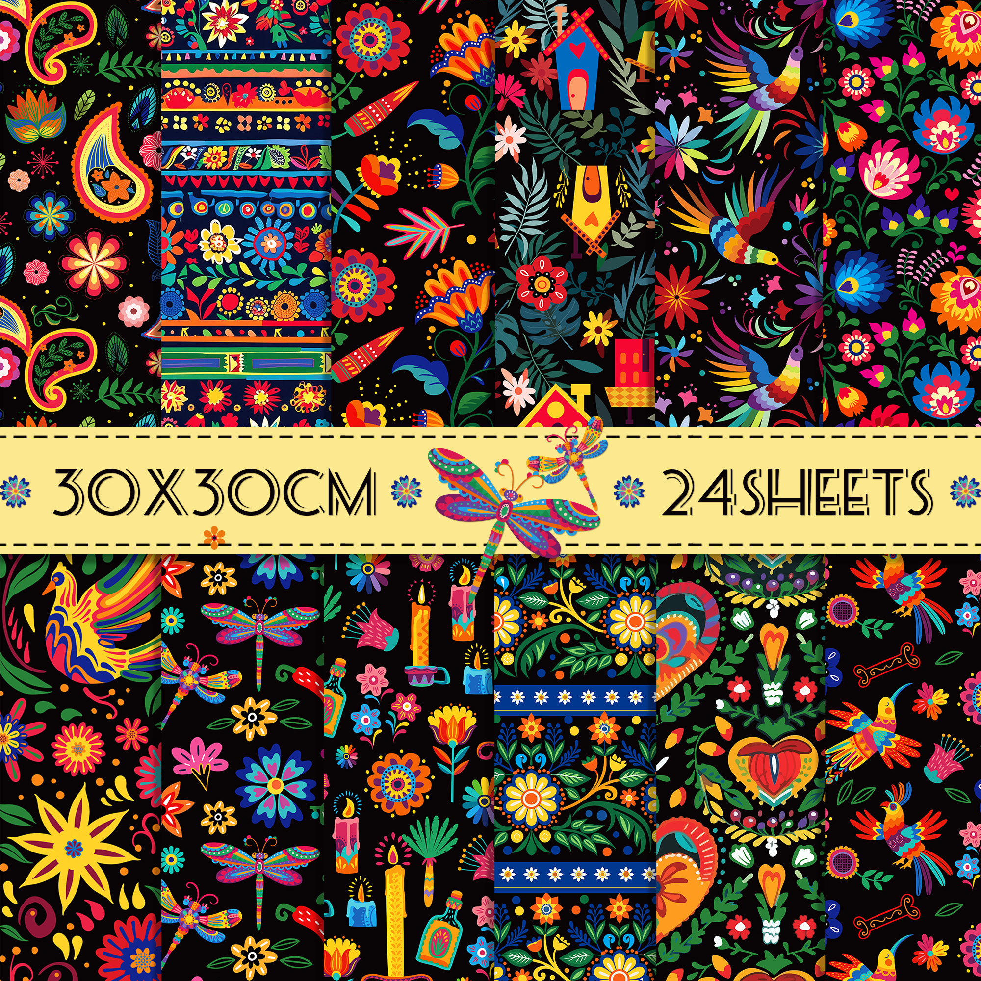 Art And Craft Photos - 24pcs Mexican Scrapbook Paper DIY Craft