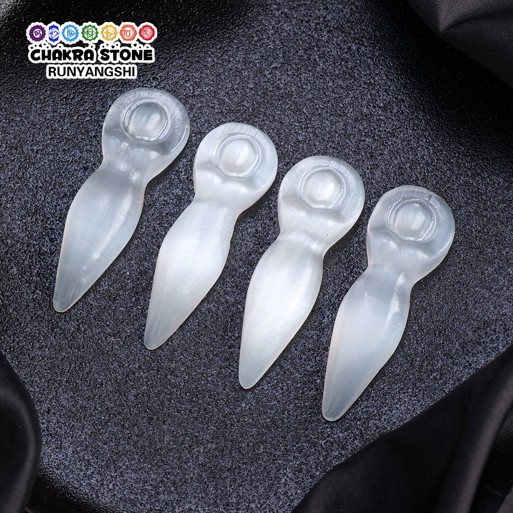 Queen Art Craft - 1pc Natural Crystal White Selenite Goddess