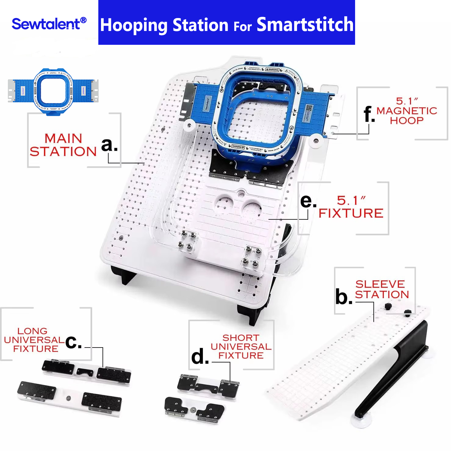 Embroidery Hoop Kit - Smartstitch S1001 S1201 S1501 2head 4