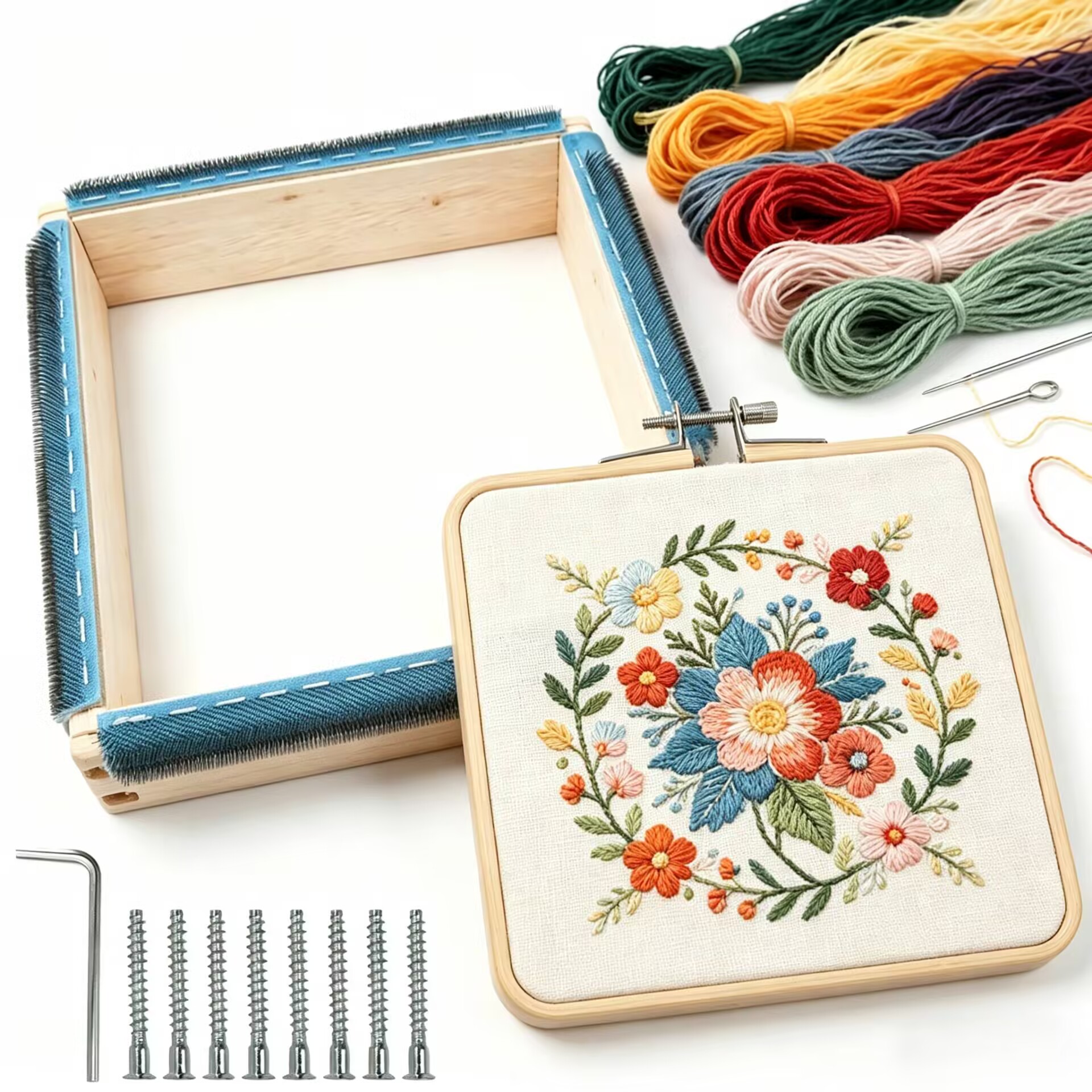 Embroidery Hoop Kit - Punch Needle Frame Square Embroidery Hoop