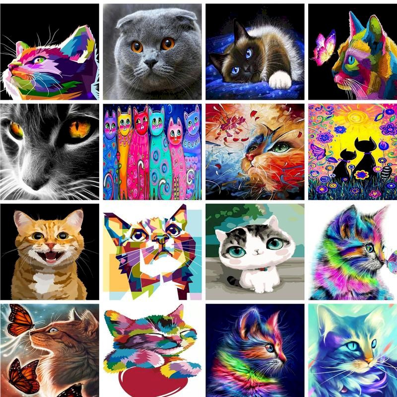 Art Craft Cat - GATYZTORY 60x75cm Painting By Numbers Cat