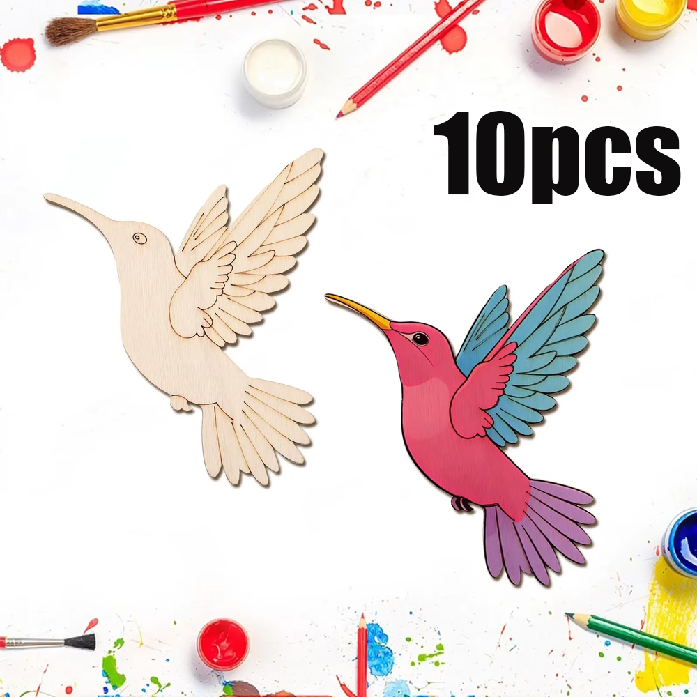 Art & Craft Paper Origami - 10pcs Unfinished Wood Animal Bird Cutouts,Wooden