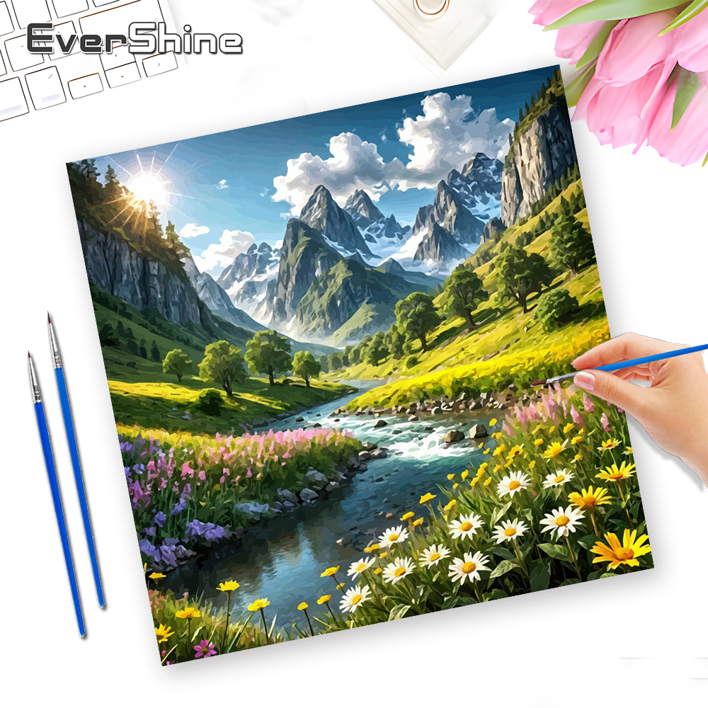 Art Craft Room - EverShine Pictures By Numbers Landscape Handpainted