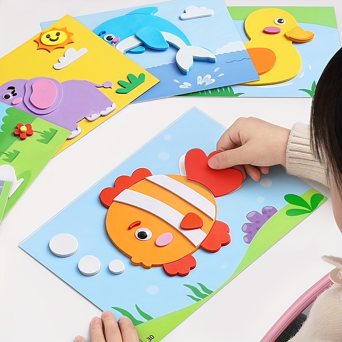 Art Craft Kits For Kids - 3D Stickers for Kids, Disposable, Handmade
