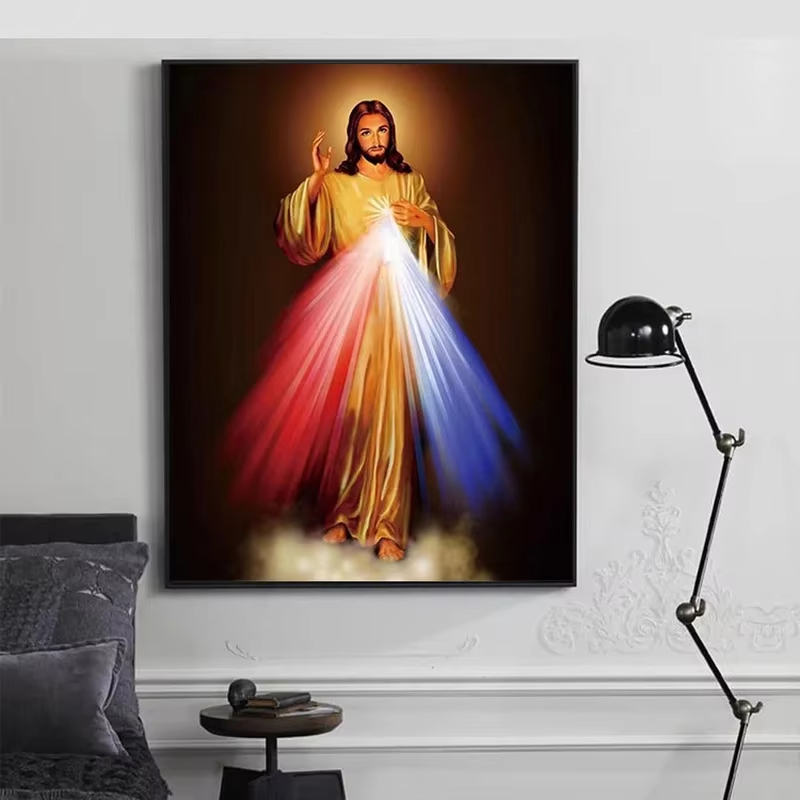 Art Craft Love - 1pc frameless Canvas Painting Divine Mercy