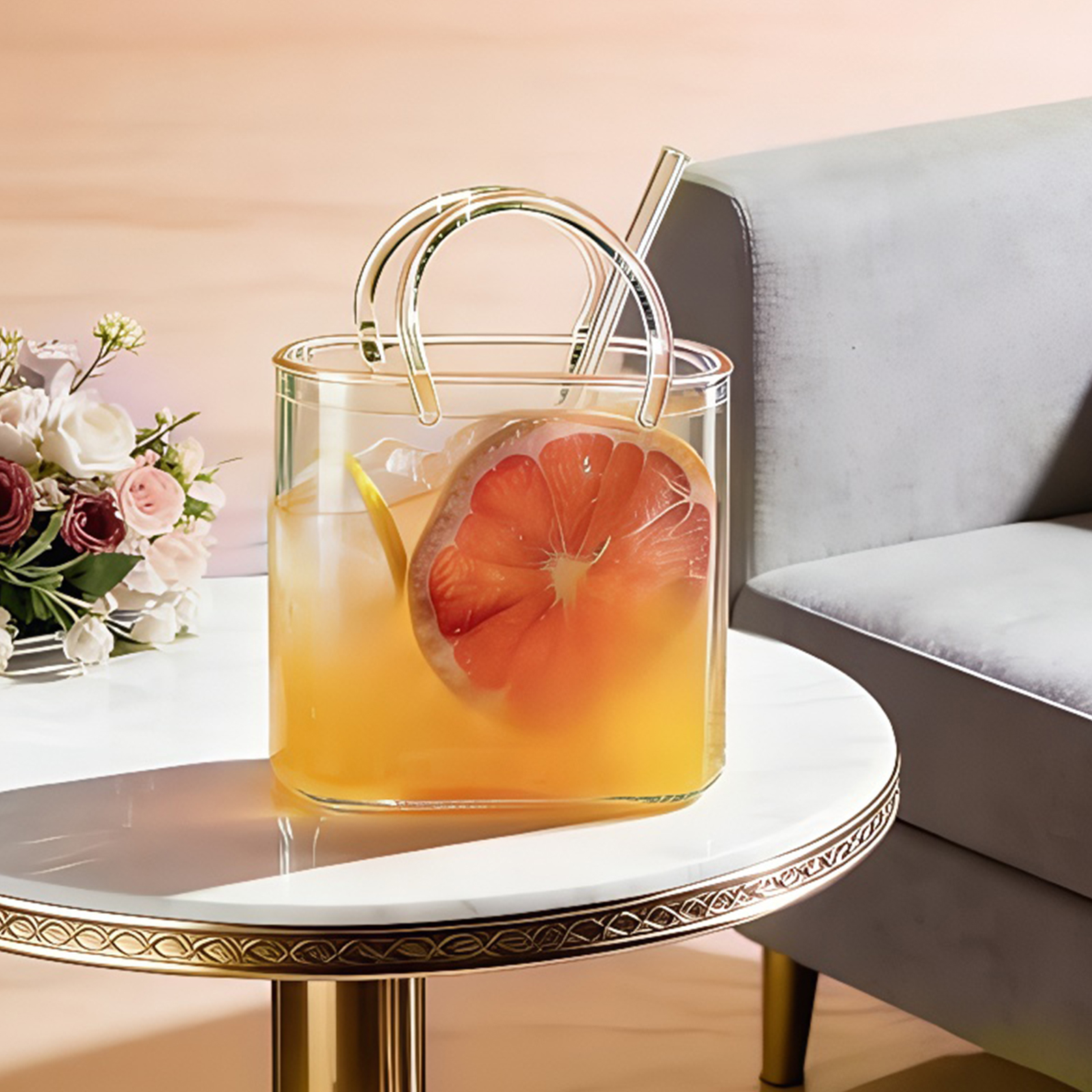 Glass Purse with Glass Straw C - Art Craft Vase recension och pris
