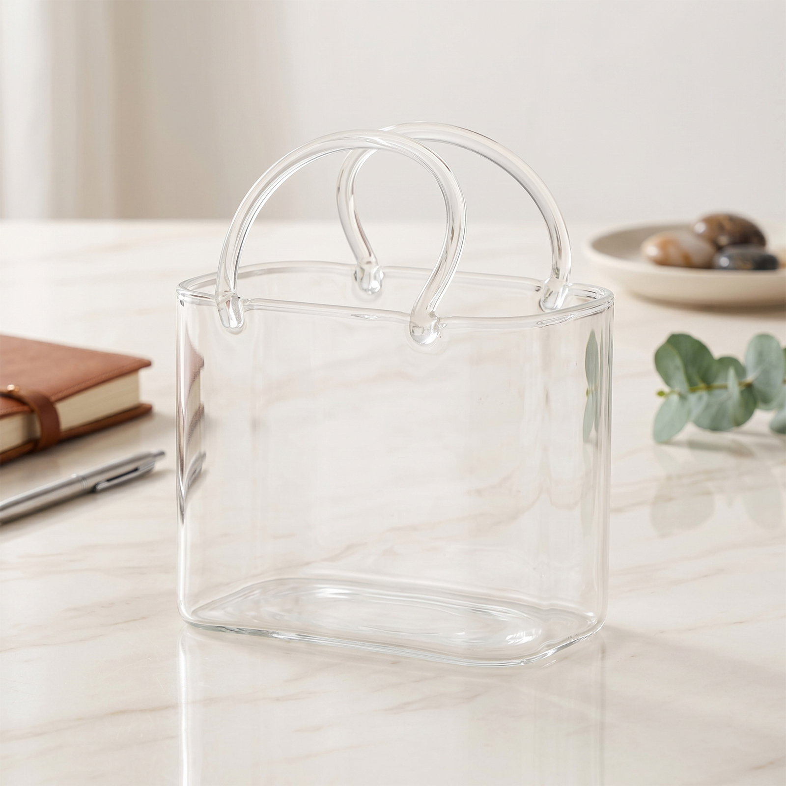 Glass Purse with Glass Straw C - Art Craft Vase recension och pris