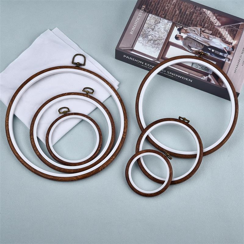 Round Oval Wooden Color Embroi - Embroidery Hoop Kit recension och pris