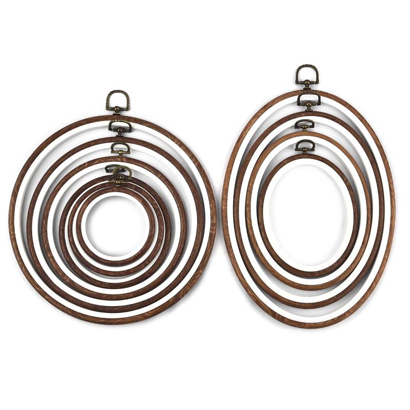 Round Oval Wooden Color Embroi - Embroidery Hoop Kit recension och pris