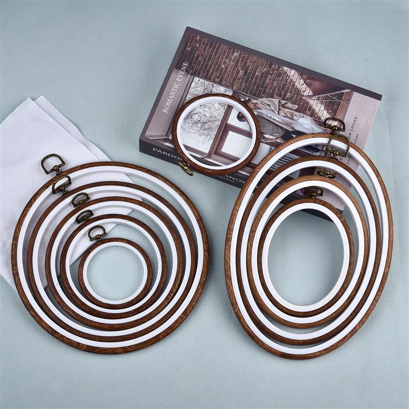 Round Oval Wooden Color Embroi - Embroidery Hoop Kit recension och pris