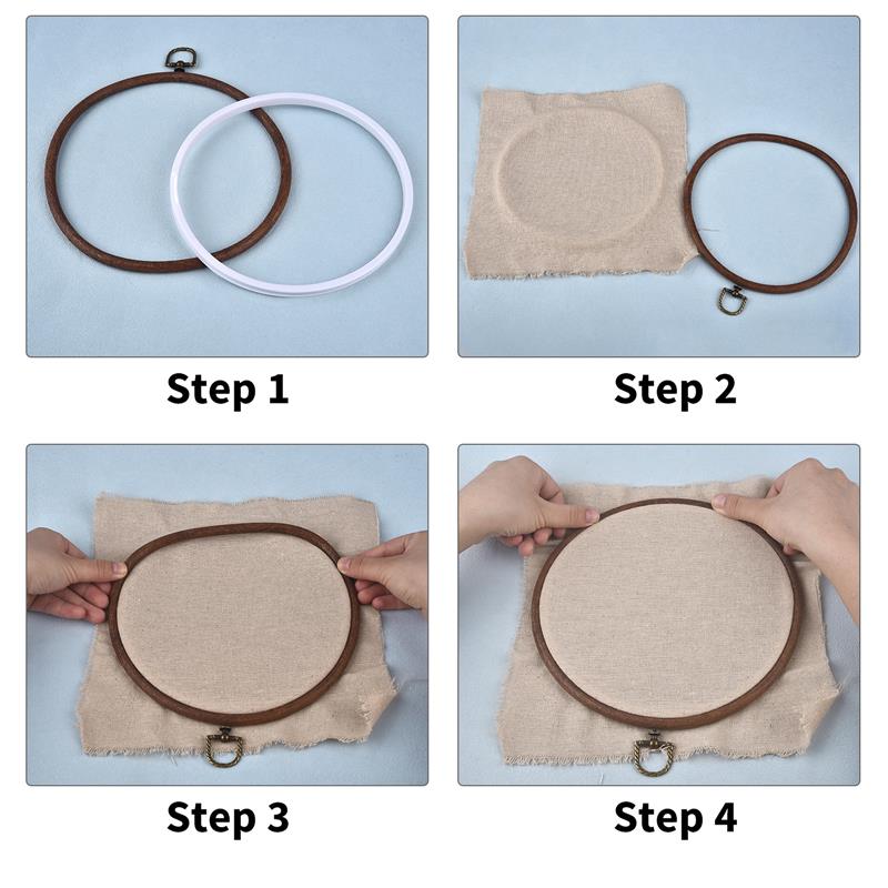 Round Oval Wooden Color Embroi - Embroidery Hoop Kit recension och pris