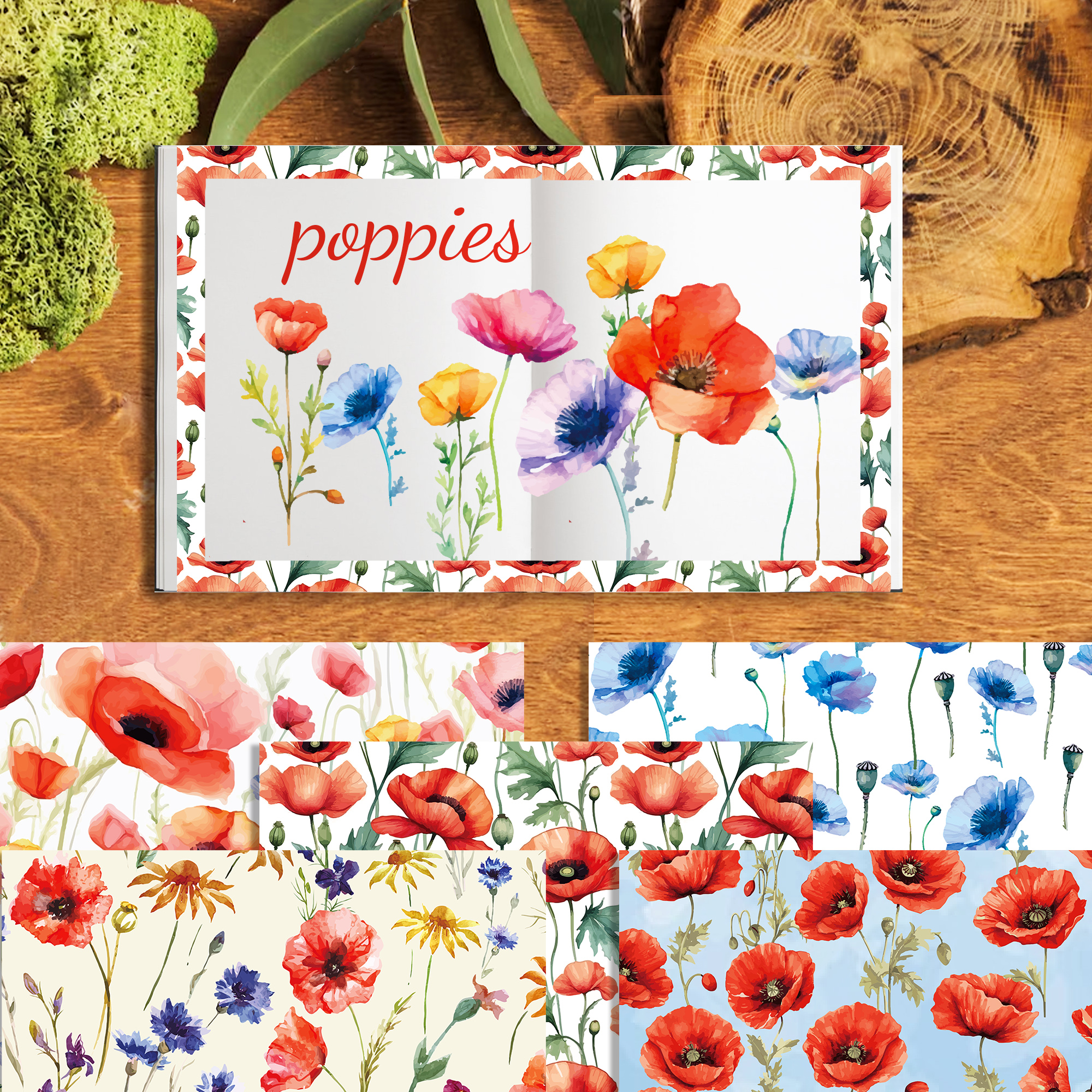 24pcs 30*30cm Poppy Red Flower - Art And Craft Photos recension och pris