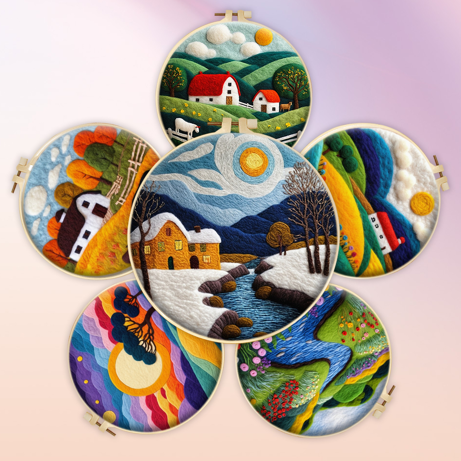 CHENISTORY Wool Painting Kits  - Embroidery Hoop Kit recension och pris