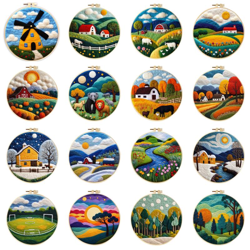 CHENISTORY Wool Painting Kits  - Embroidery Hoop Kit recension och pris