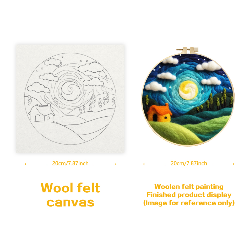 CHENISTORY Wool Painting Kits  - Embroidery Hoop Kit recension och pris