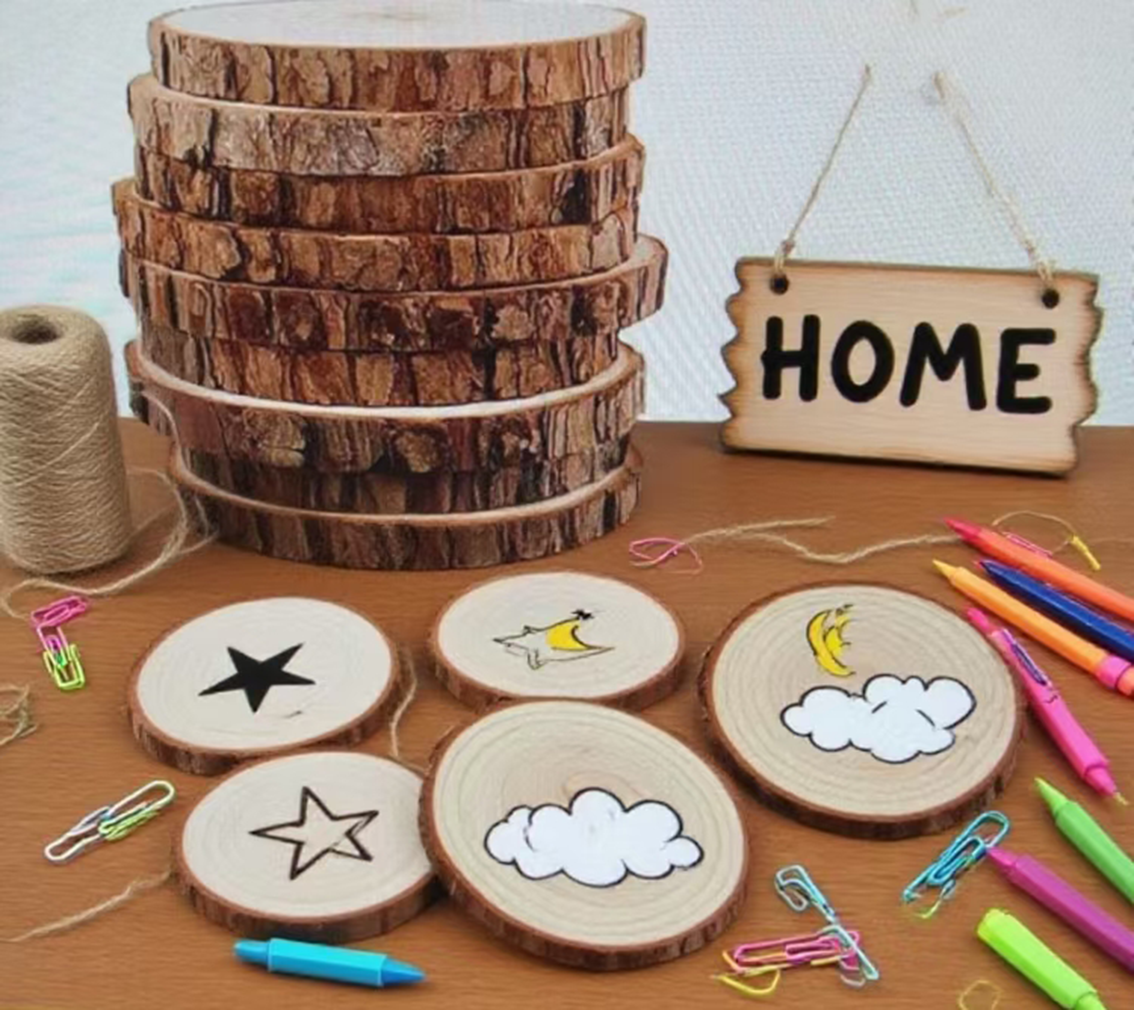 1-30Pcs Natural Pine Wood Slic - Art And Craft Photos recension och pris