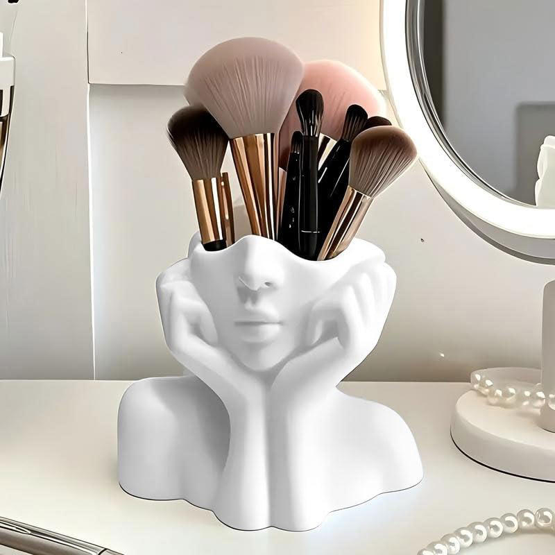 1Pc Cute Face Shaped Makeup Br - Art Craft Vase recension och pris