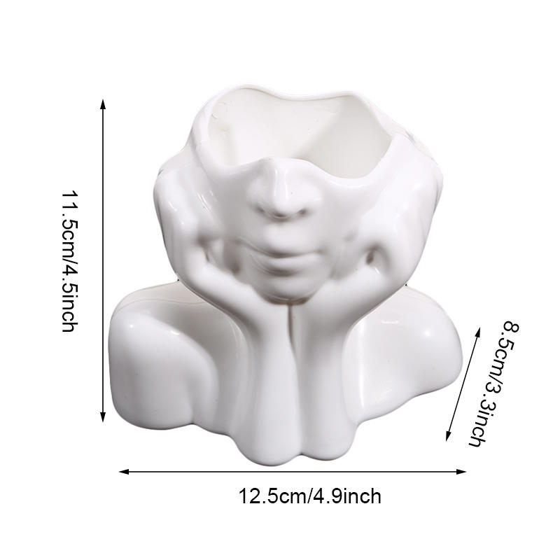 1Pc Cute Face Shaped Makeup Br - Art Craft Vase recension och pris