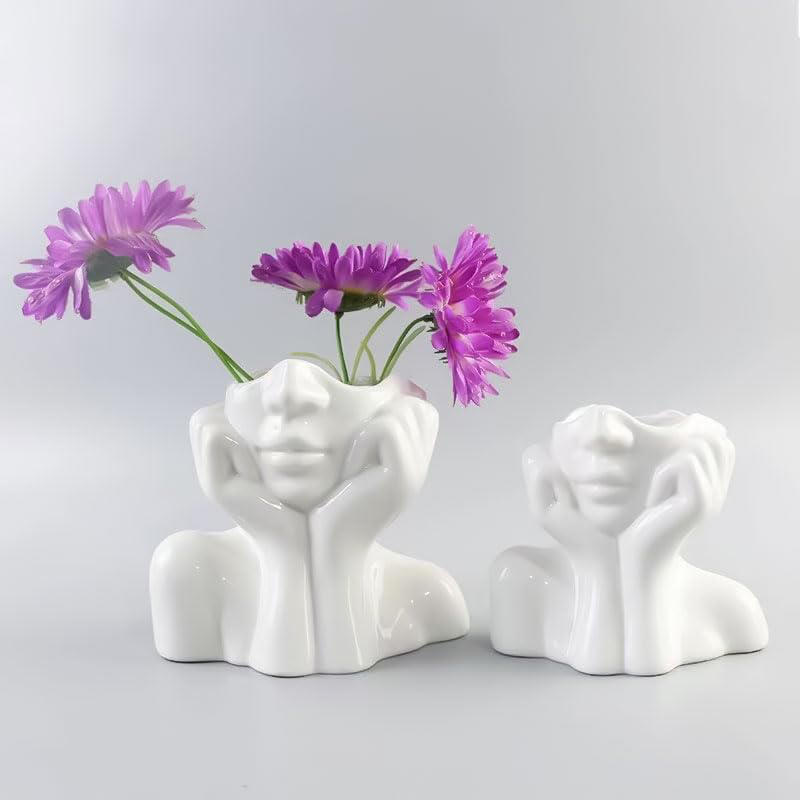 1Pc Cute Face Shaped Makeup Br - Art Craft Vase recension och pris