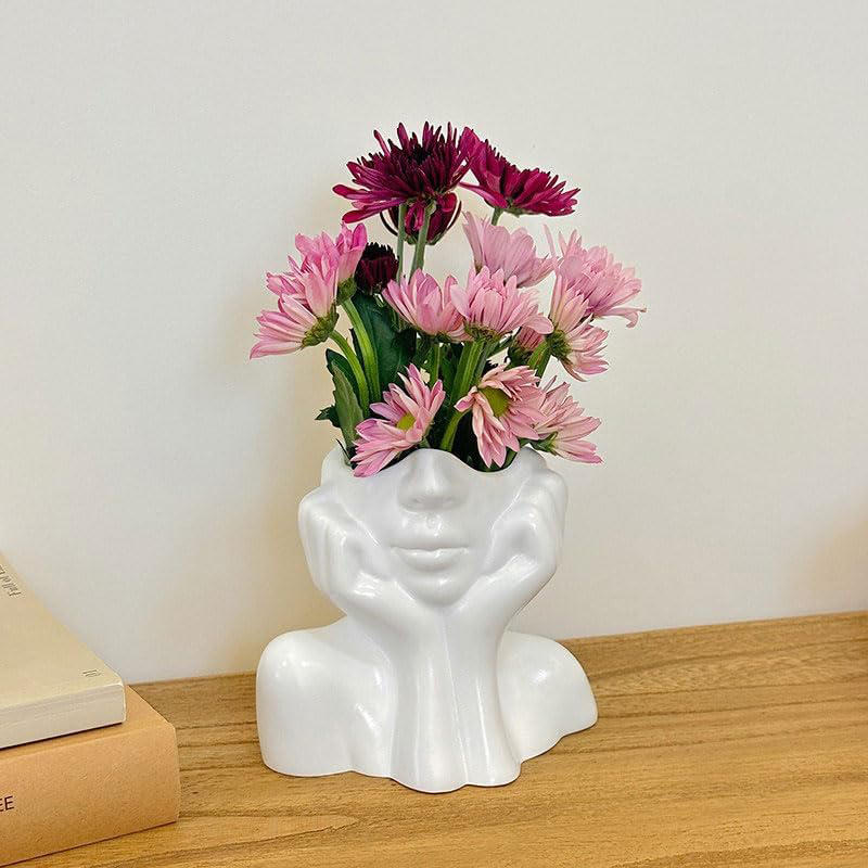 1Pc Cute Face Shaped Makeup Br - Art Craft Vase recension och pris