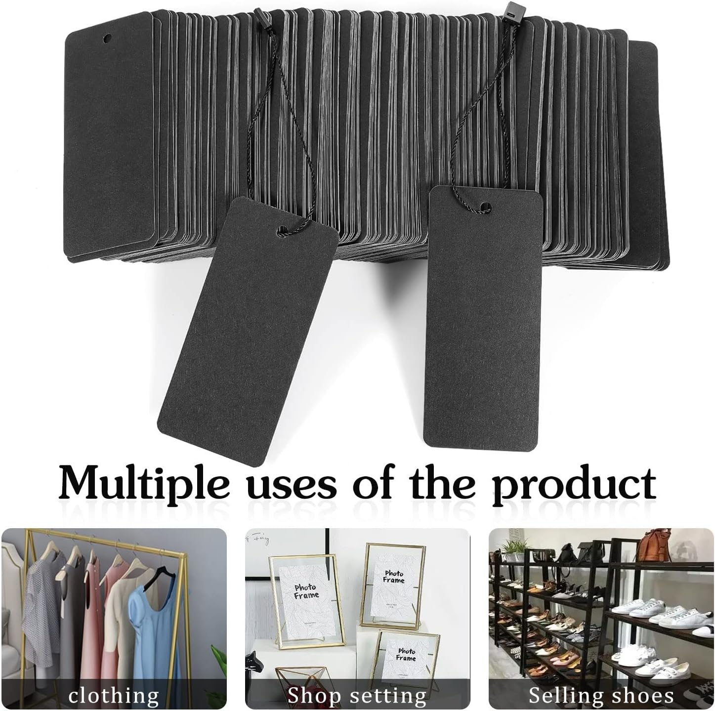 200 Black Paper Clothing Tags  - Art Craft Paper recension och pris