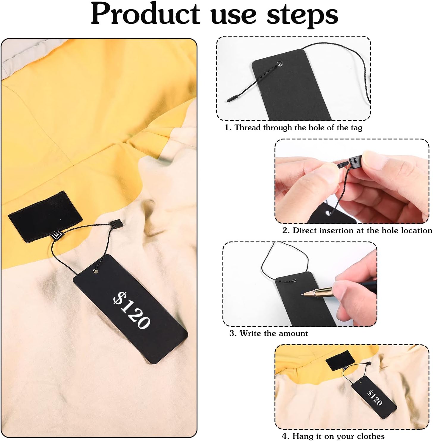 200 Black Paper Clothing Tags  - Art Craft Paper recension och pris