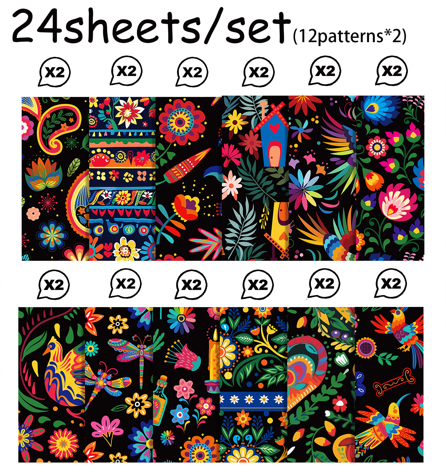 24pcs Mexican Scrapbook Paper  - Art And Craft Photos recension och pris