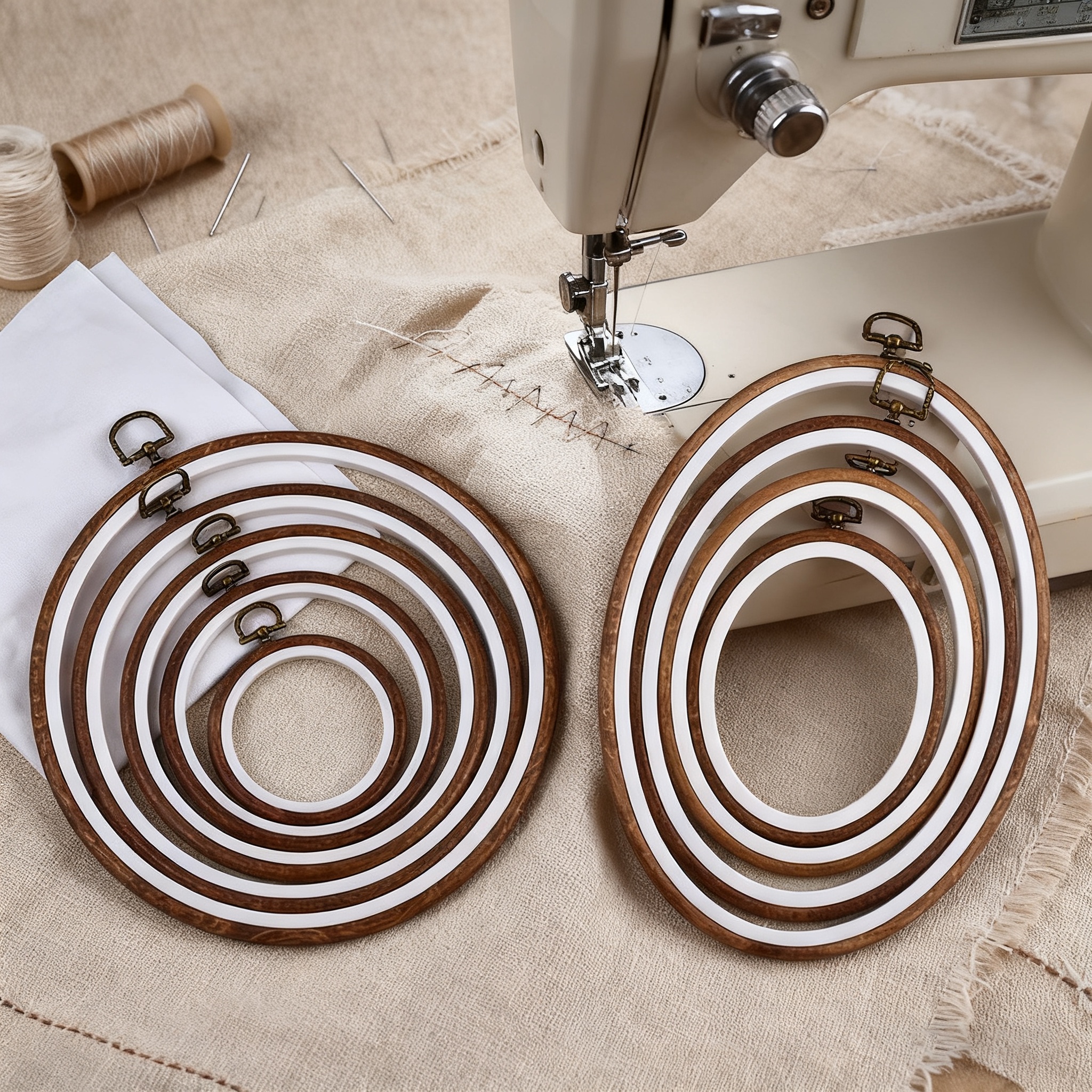 10PCS Sewing Tool Round Oval I - Embroidery Hoop Kit recension och pris