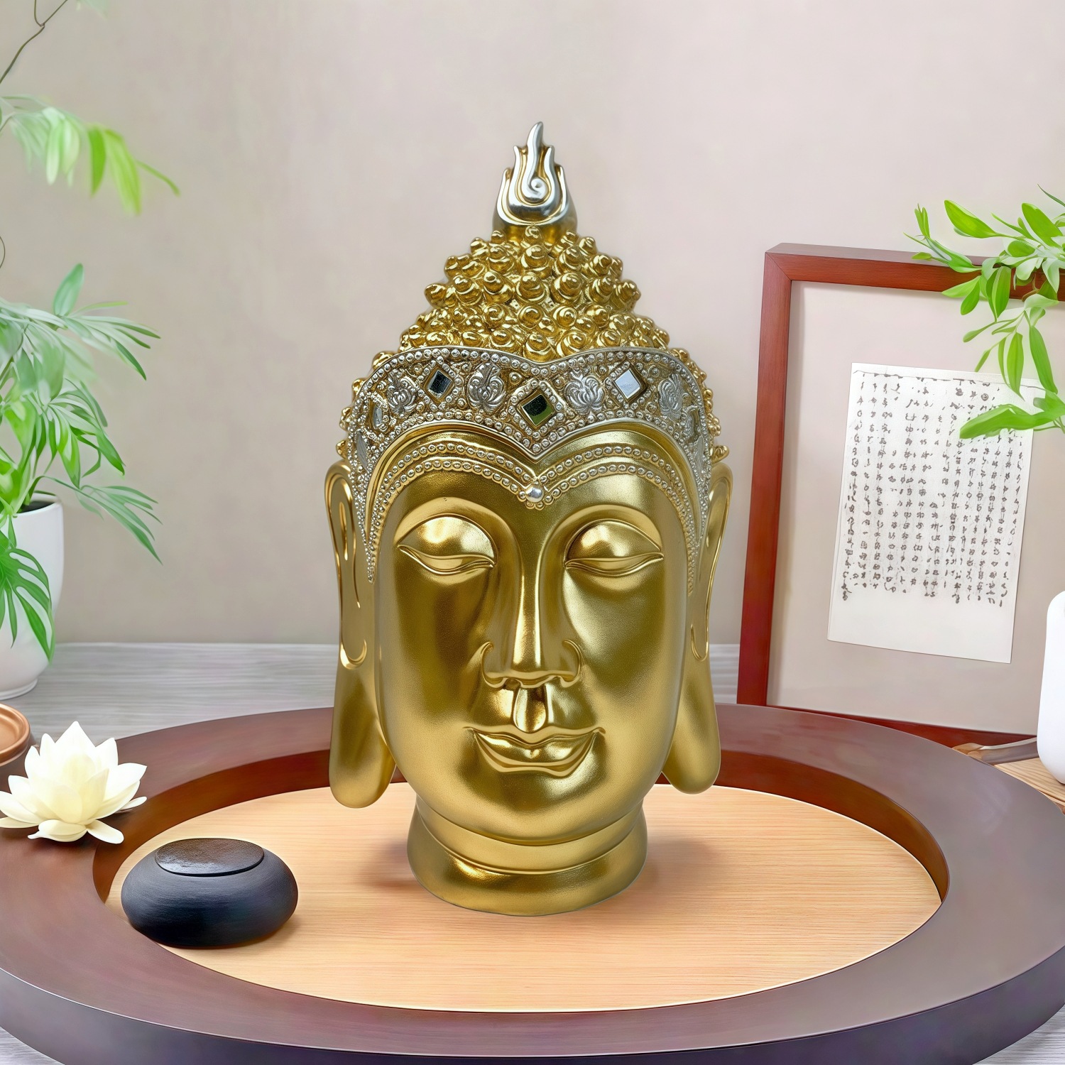 Sakyamuni Buddha Head Statue T - Art Craft India recension och pris