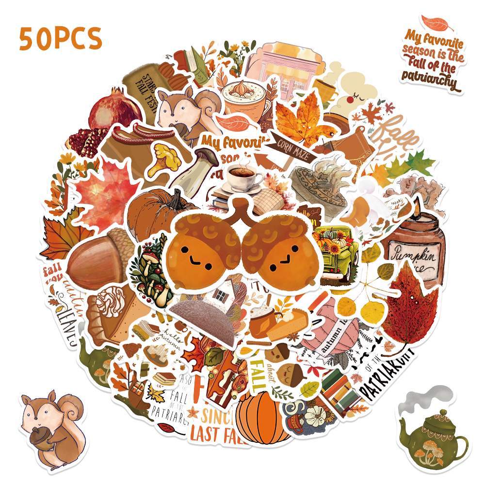 50PCS Cute Autumn Fall Sticker - Art And Craft Autumn recension och pris