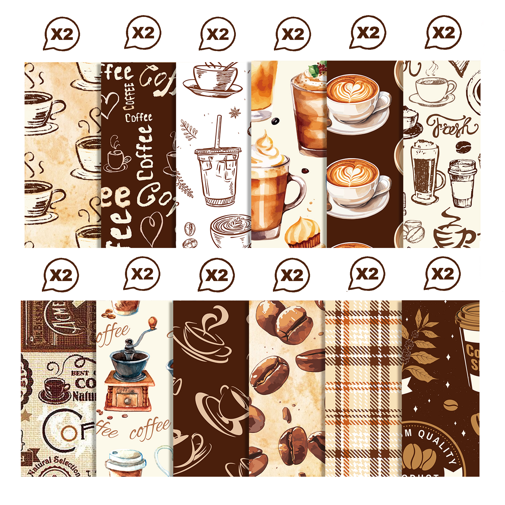 Vintage Coffee Pattern Washi T - Art And Craft Photos recension och pris