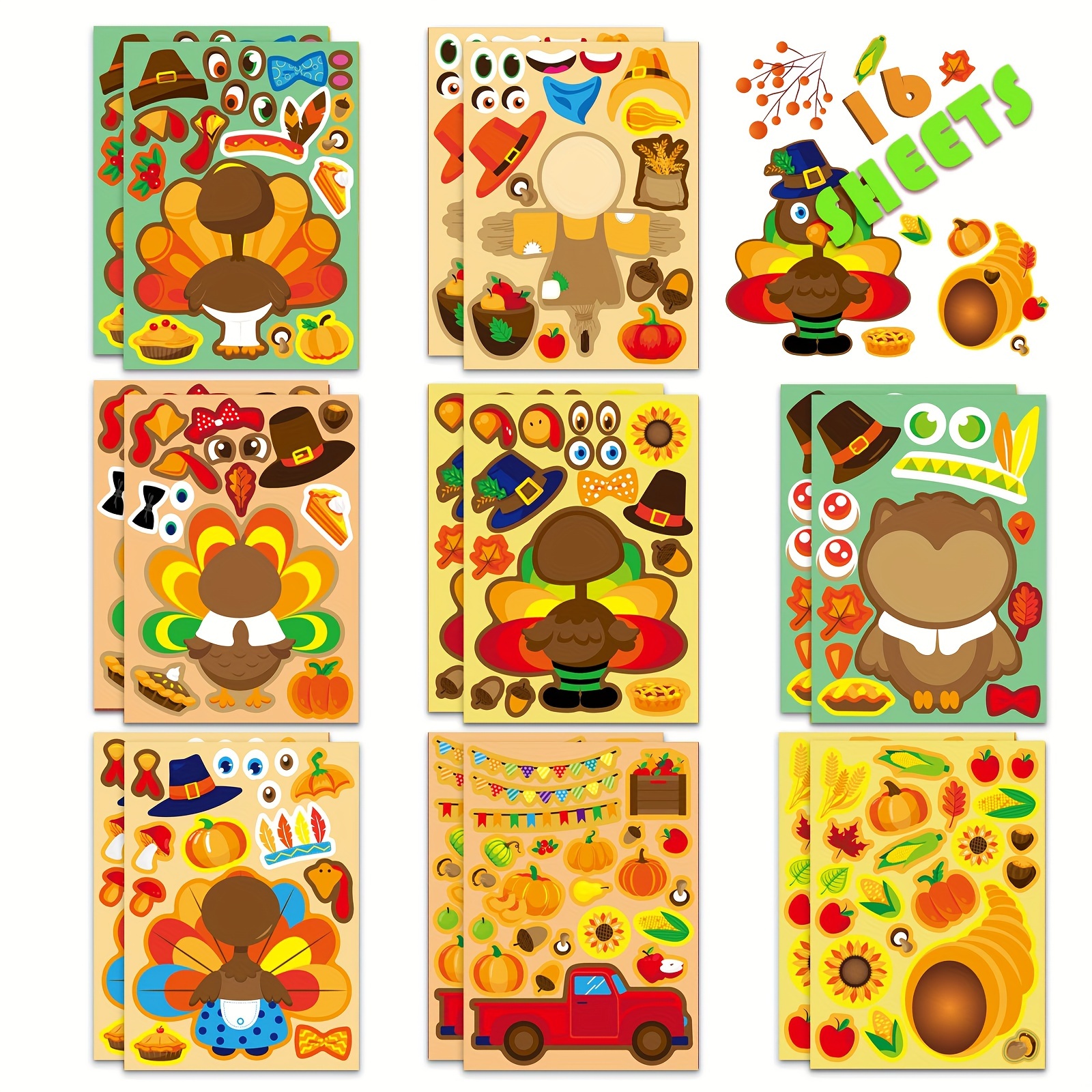 8/16Sheets Thanksgiving Turkey - Art And Craft Autumn recension och pris