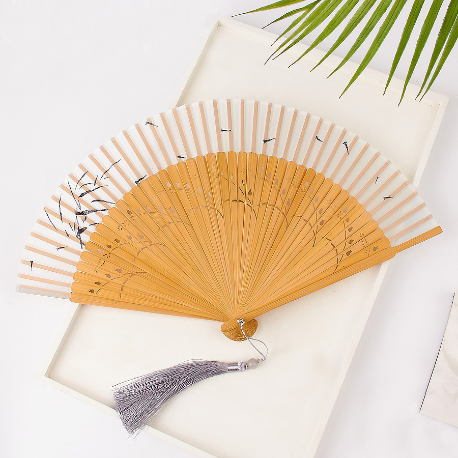 Retro Silk Folding Fan for Wom - Art Craft Room recension och pris