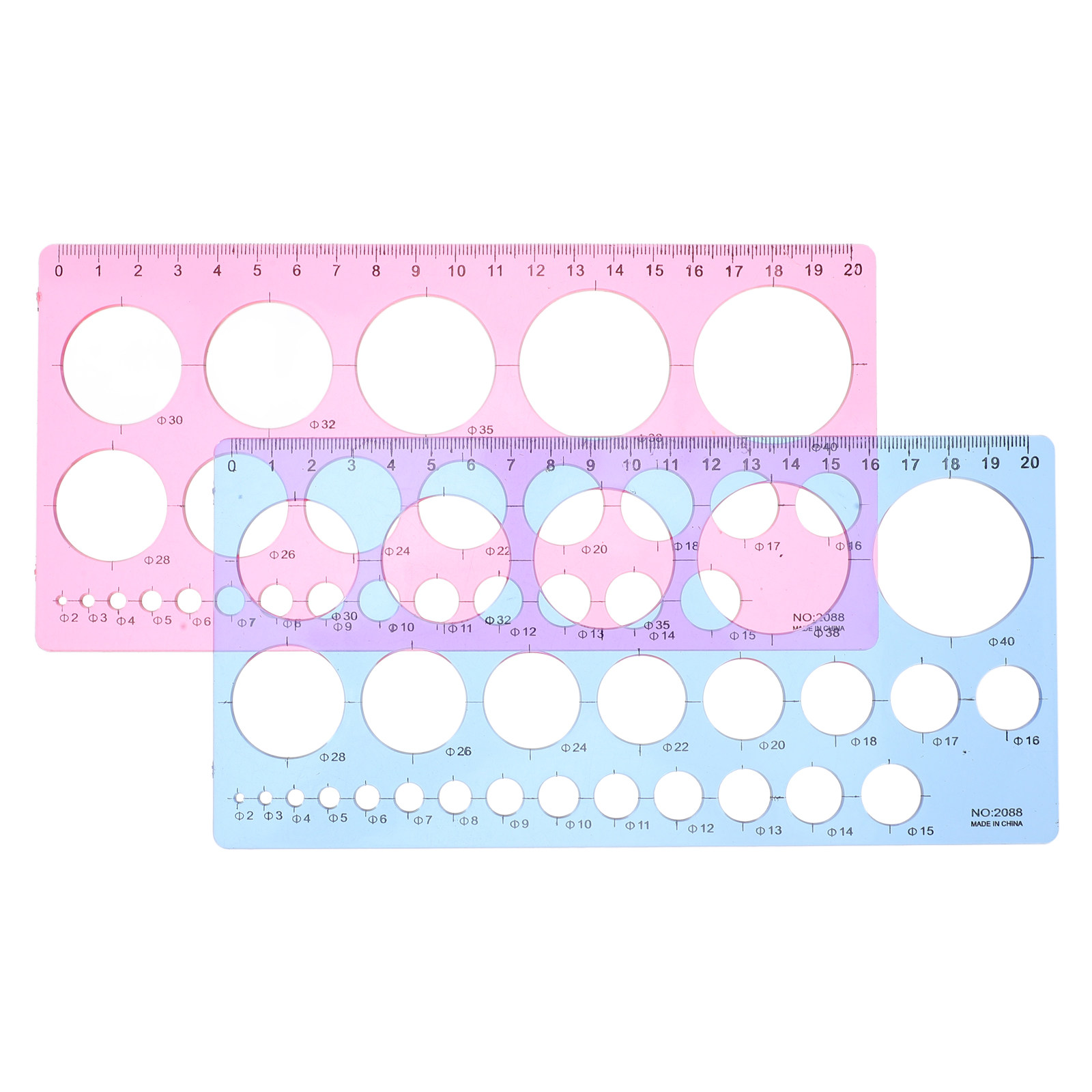 2Pcs Circle Template Ruler Geo - Art Craft School recension och pris
