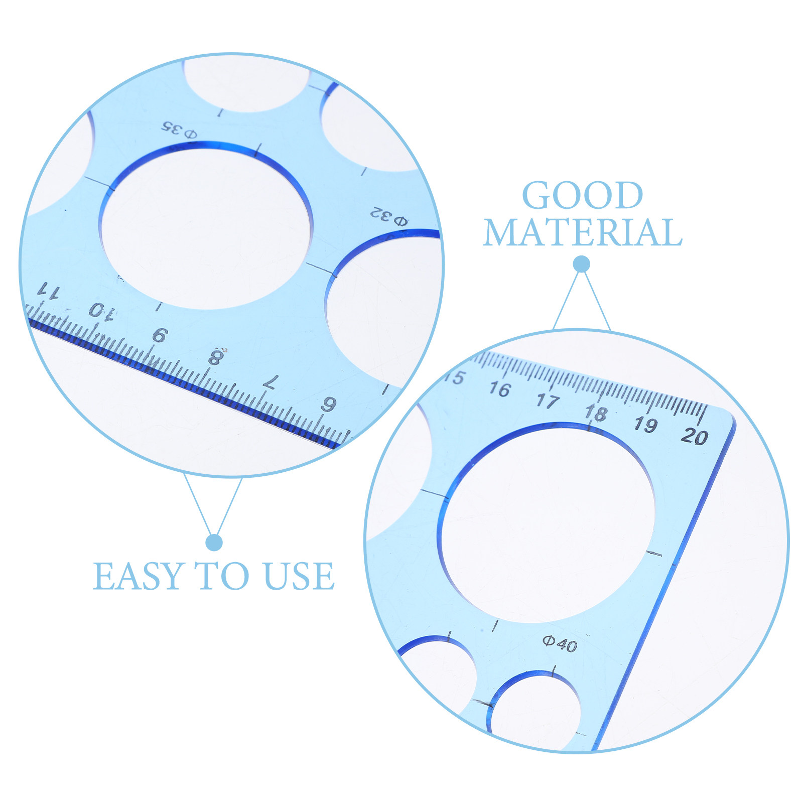 2Pcs Circle Template Ruler Geo - Art Craft School recension och pris