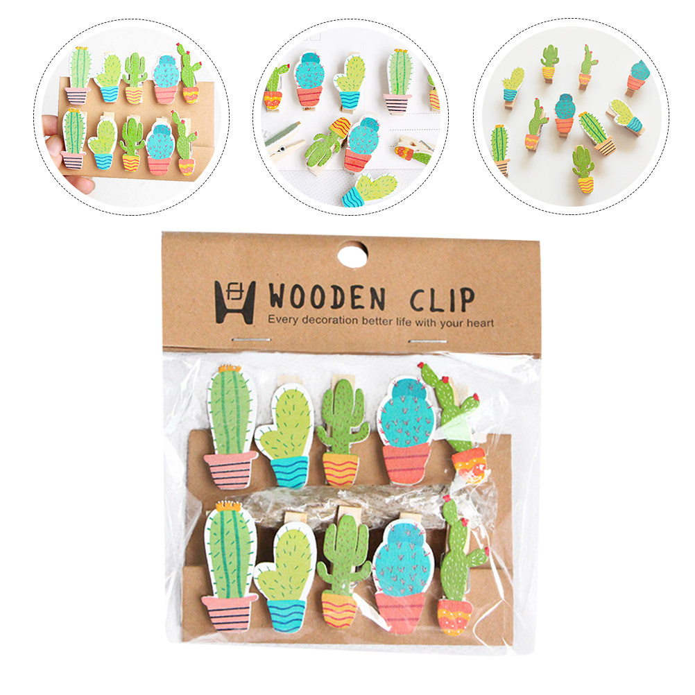 10Pcs Cactus Wooden Photo Clip - Art And Craft Photos recension och pris