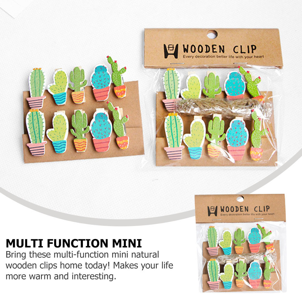 10Pcs Cactus Wooden Photo Clip - Art And Craft Photos recension och pris