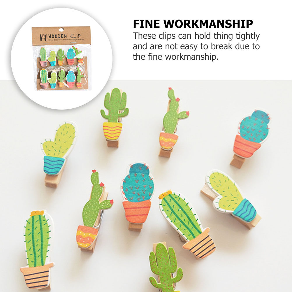 10Pcs Cactus Wooden Photo Clip - Art And Craft Photos recension och pris