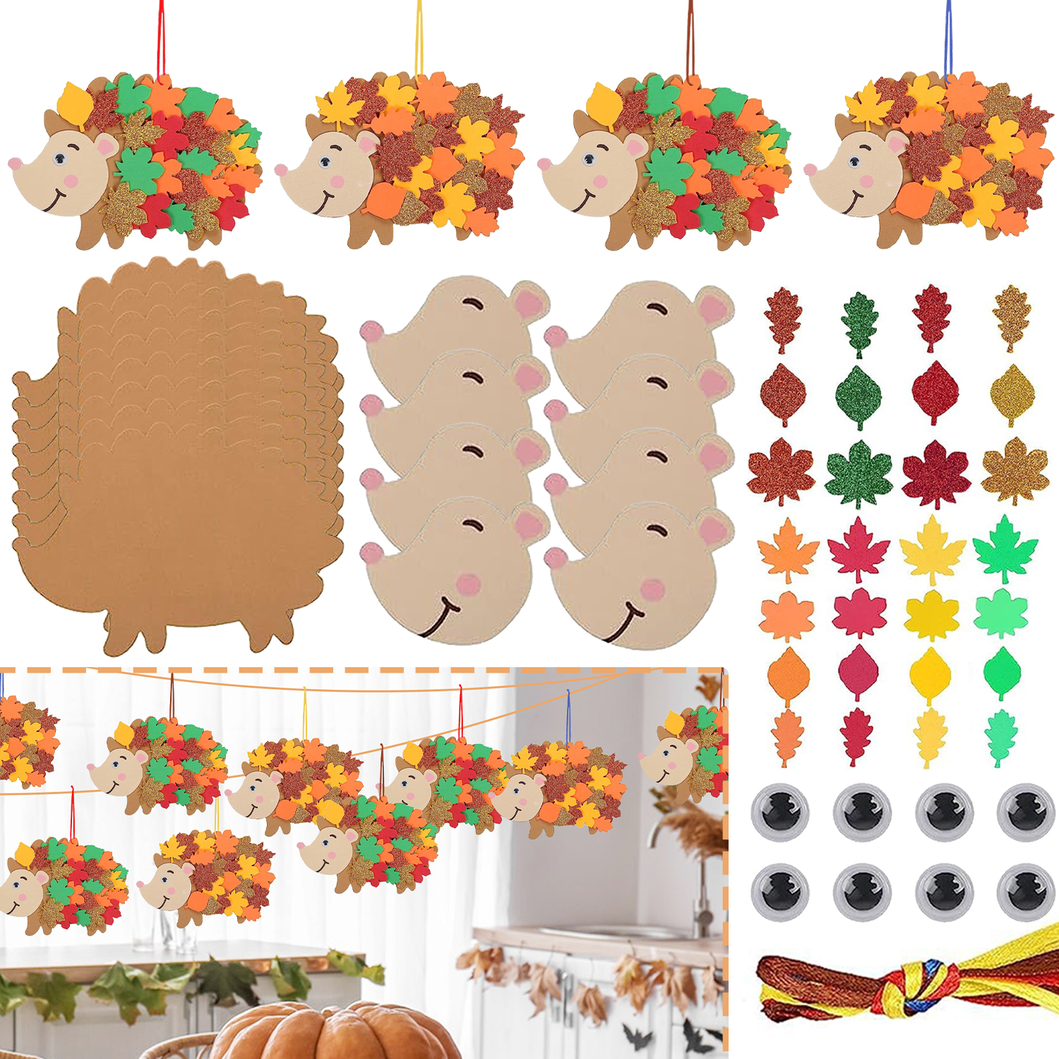 8pcs Hedgehog Foam Stickers He - Art And Craft Autumn recension och pris
