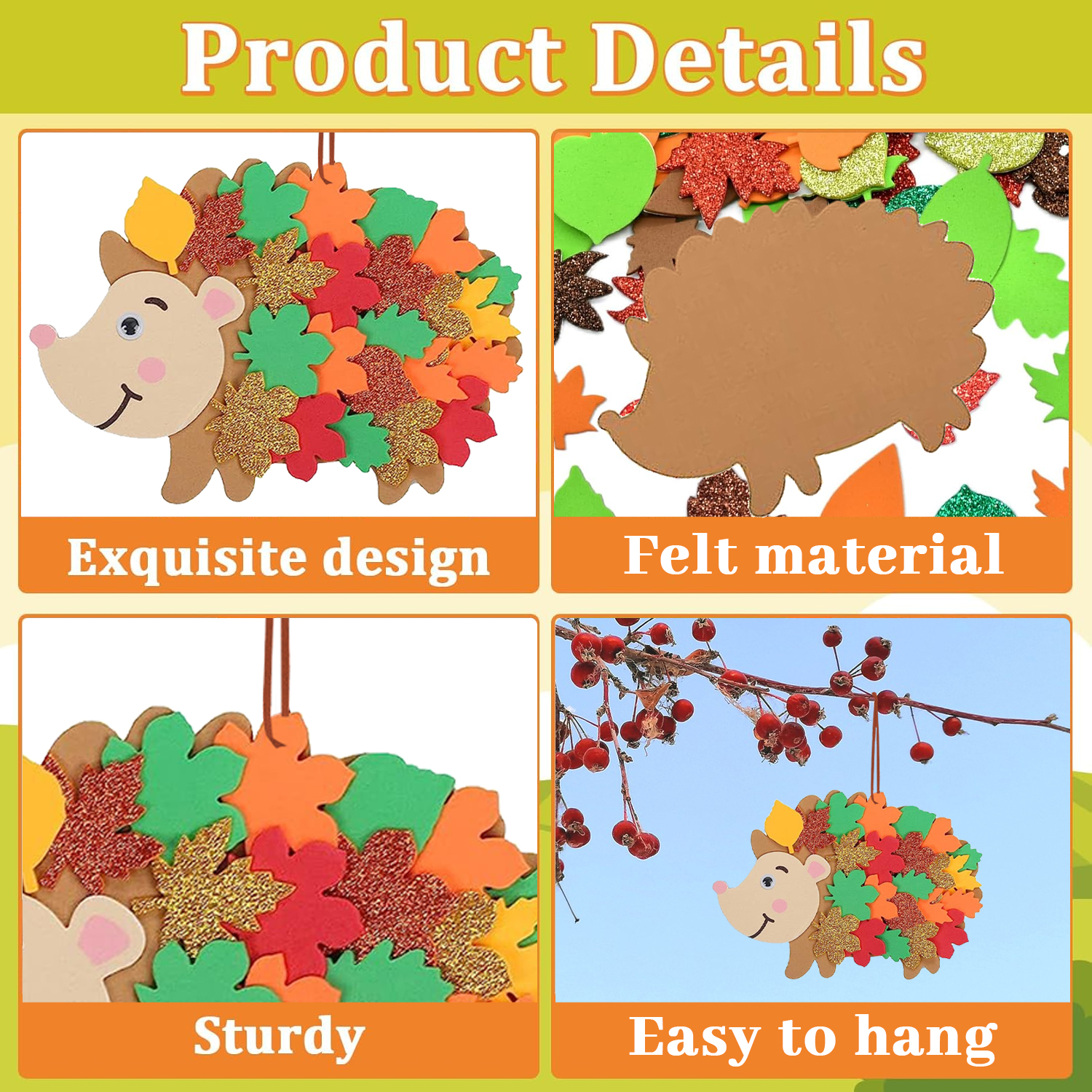 8pcs Hedgehog Foam Stickers He - Art And Craft Autumn recension och pris