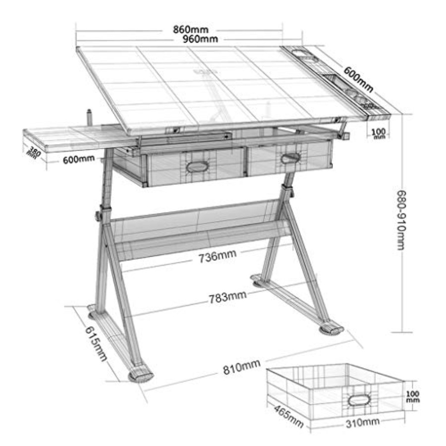Drafting Table with Storage He - Art & Craft Paper Origami recension och pris