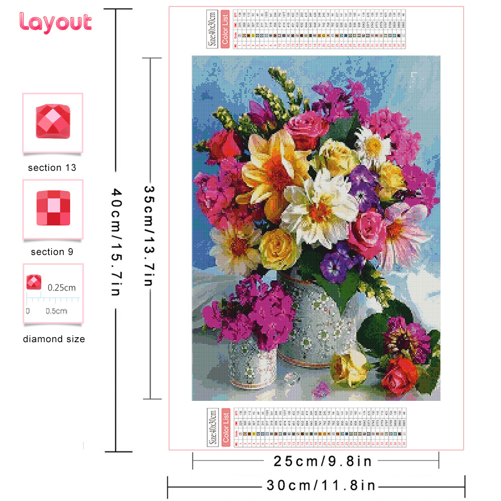 Full Diamond Mosaic Flower 5D  - Art Craft Vase recension och pris