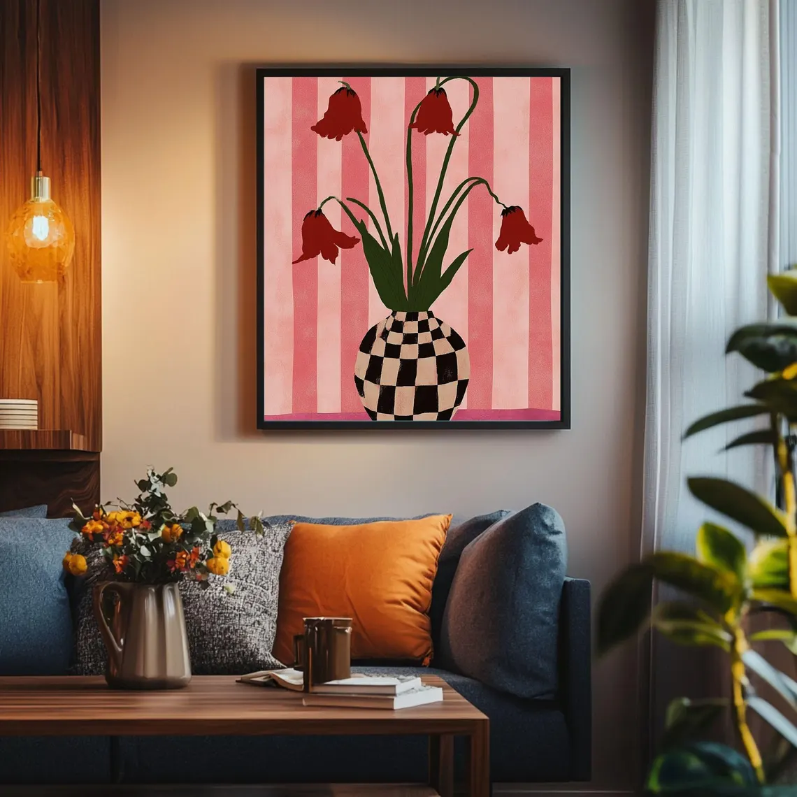 Tulips In A Checkered Vase Wal - Art Craft Vase recension och pris