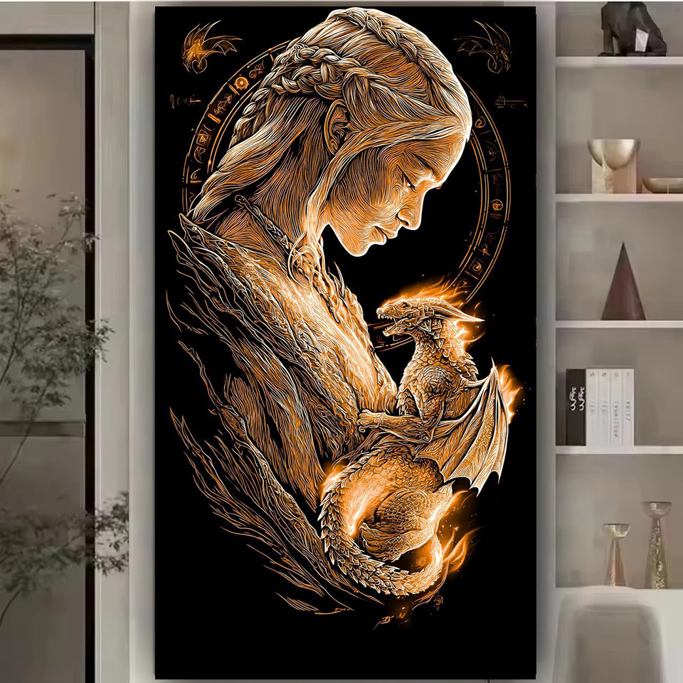Vibrant Golden Queen and drago - Queen Art Craft recension och pris
