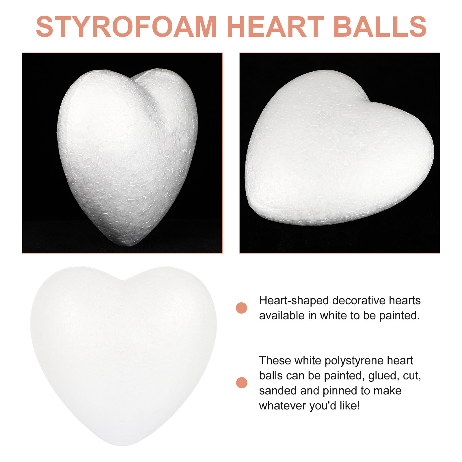 White Heart Craft Balls 15Cm P - Art Craft School recension och pris