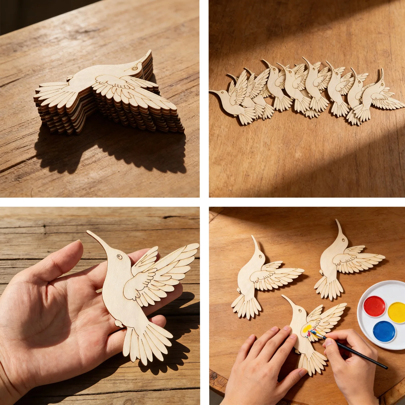 10pcs Unfinished Wood Animal B - Art & Craft Paper Origami recension och pris