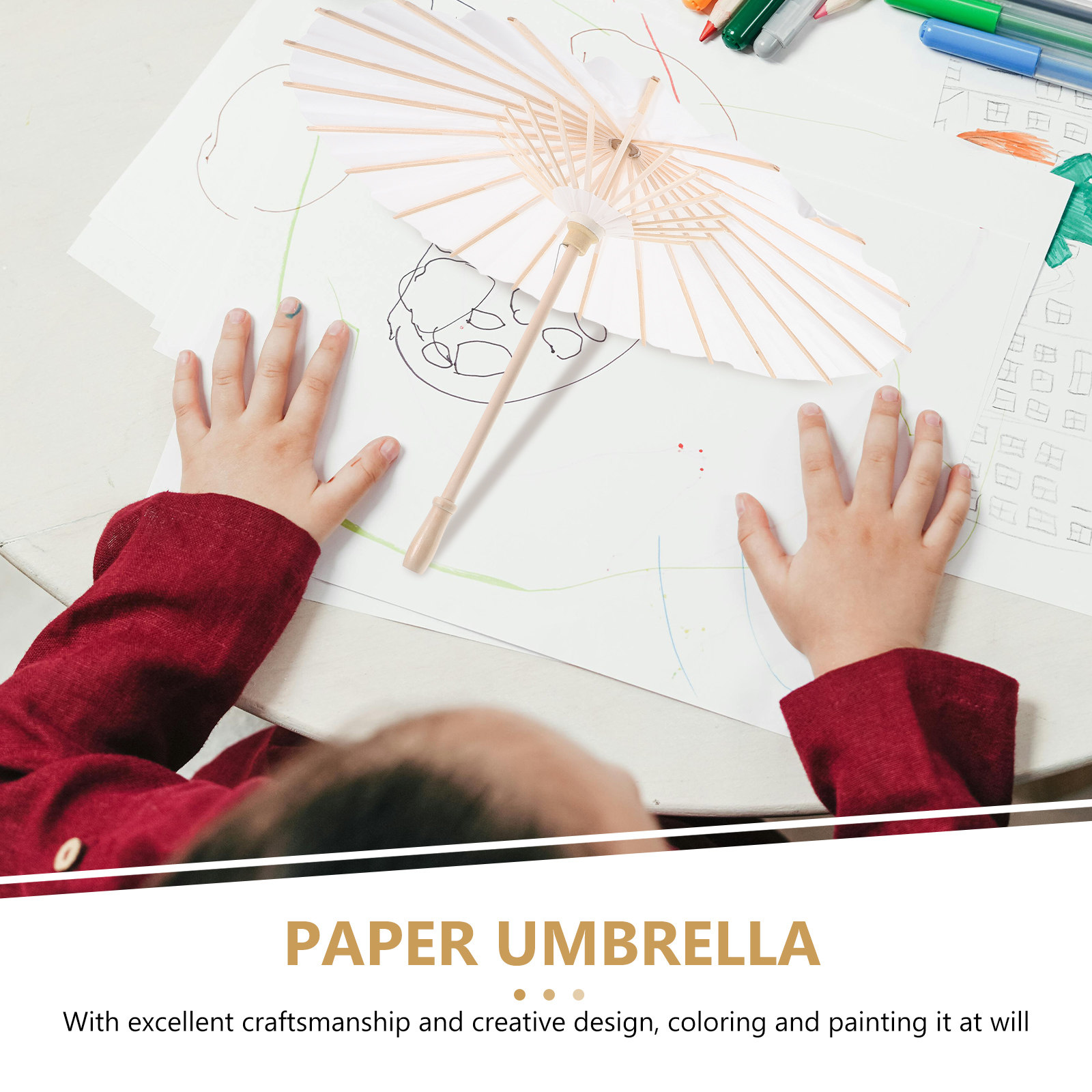 4Pcs DIY Paper Oil Paper Umbre - Art Craft Umbrella recension och pris