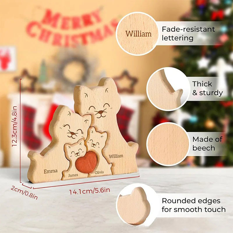 New Hot Selling Wooden Cute Ca - Art Craft Cat recension och pris